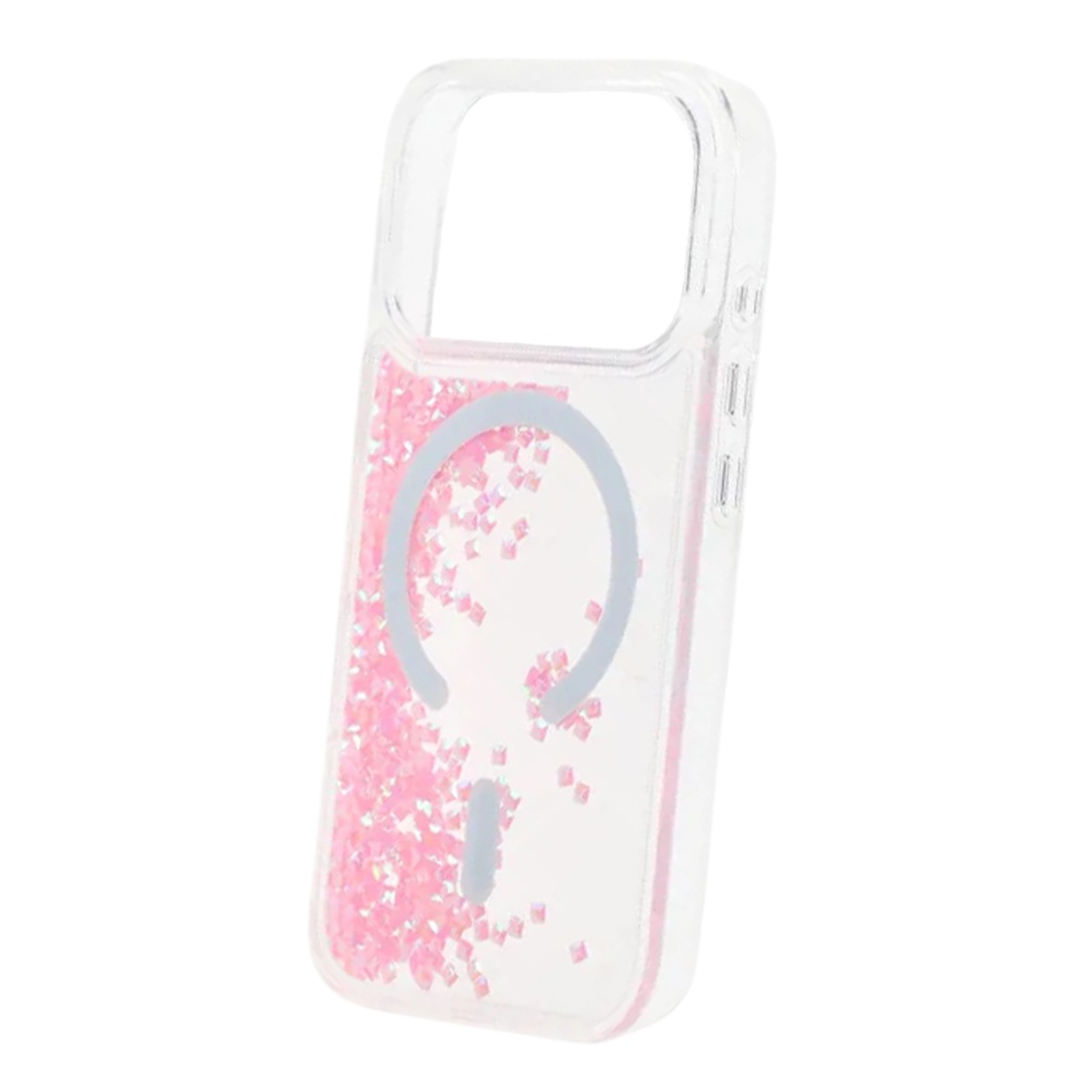 diamond quicksand magnetic case for iphone 17 pro max pink 3