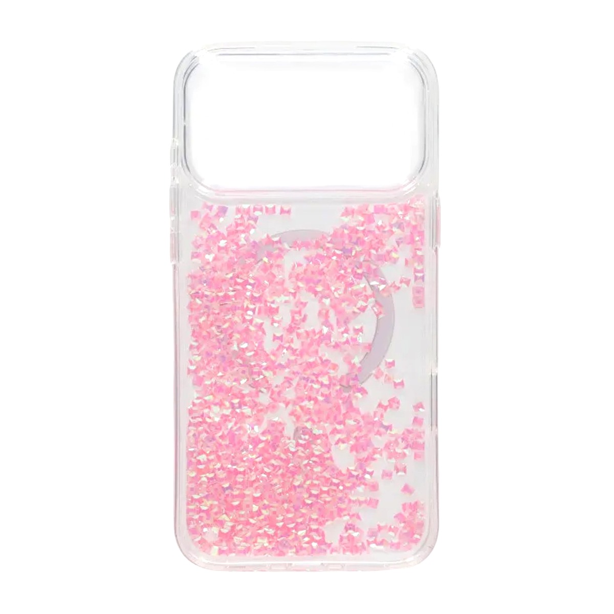 diamond quicksand magnetic case for iphone 17 pro pink 2