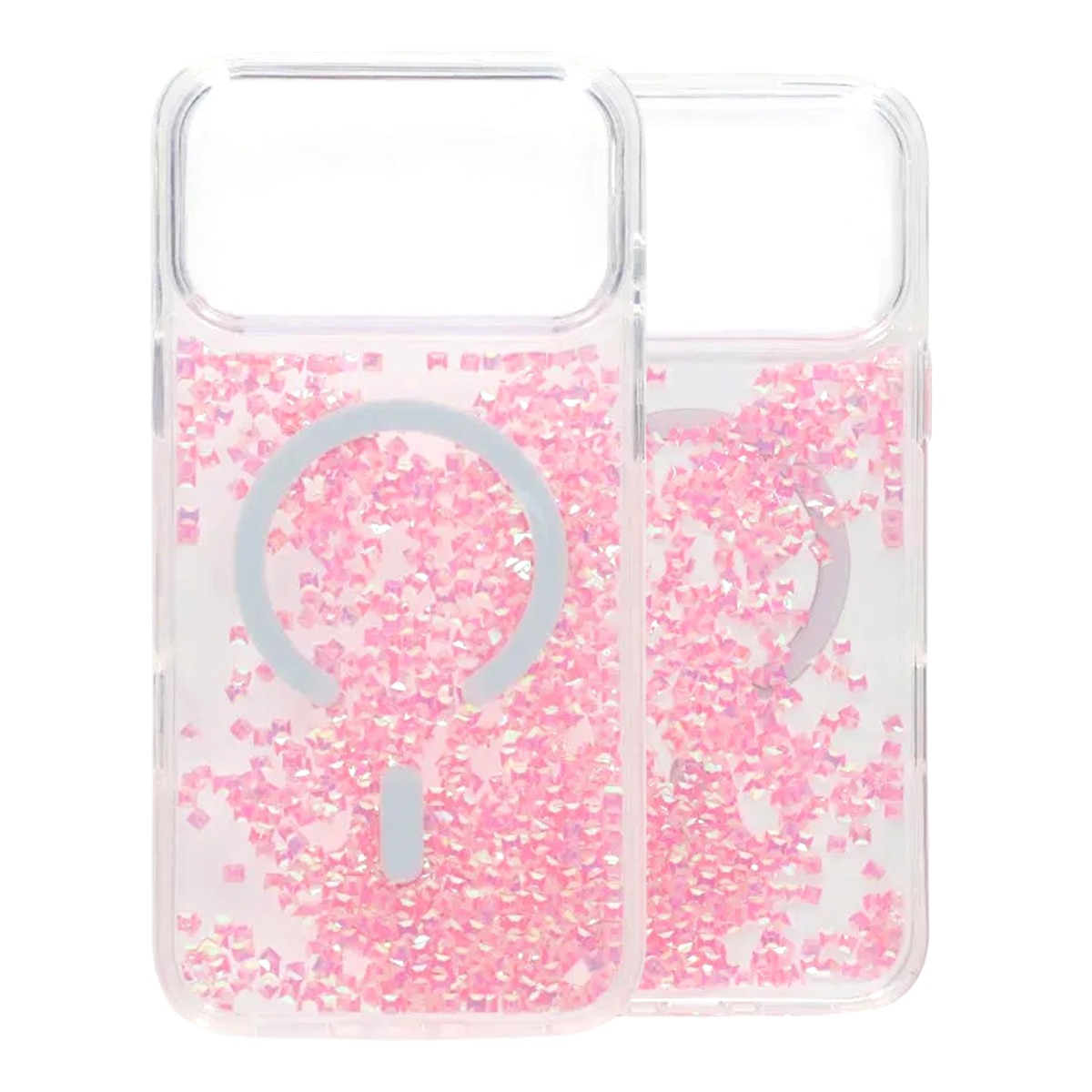 diamond quicksand magnetic case for iphone 17 pro pink 3