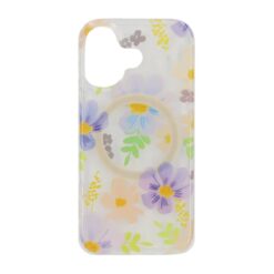 floral print magnetic phone case for iphone 17 purple yellow 2