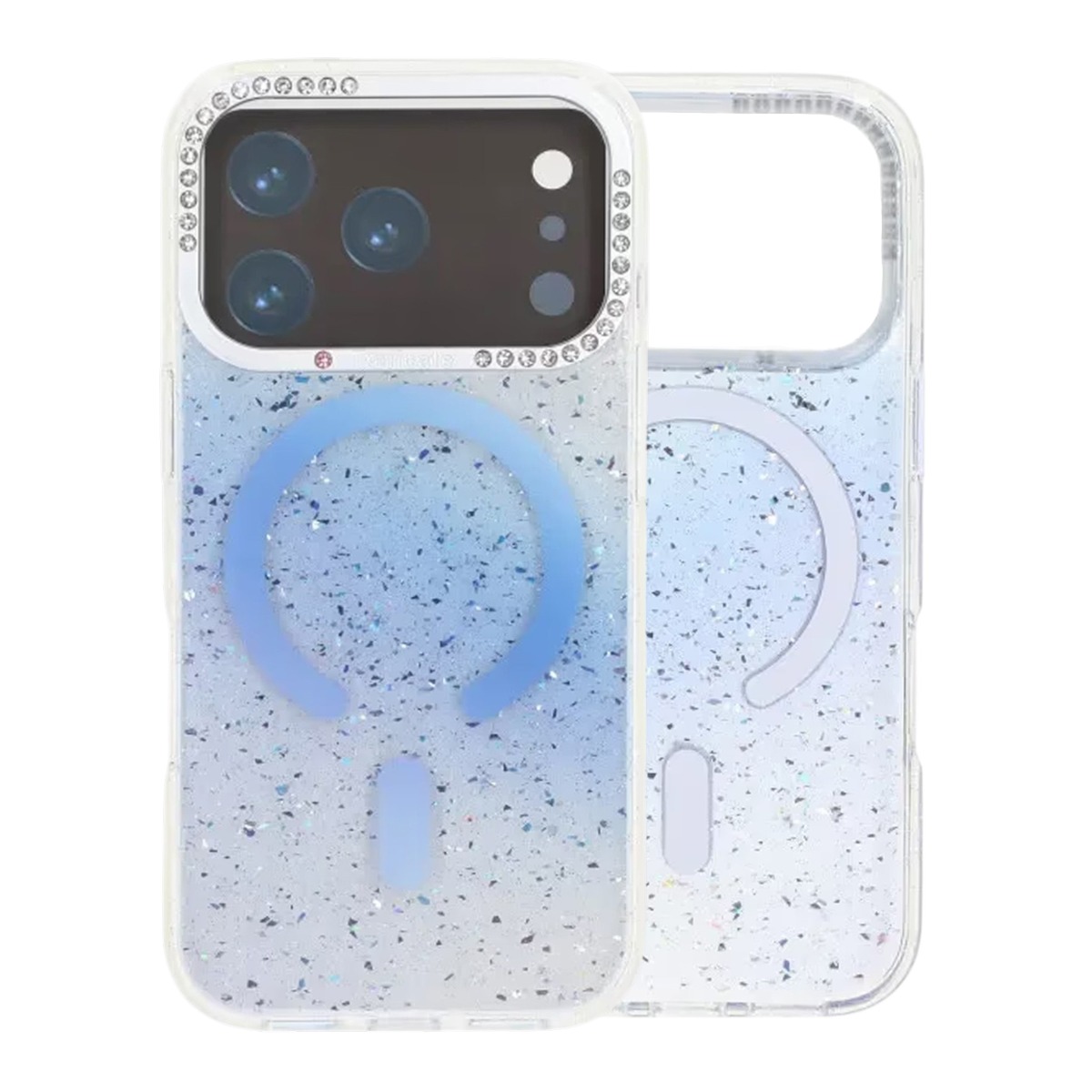 glitter diamond magnetic case iphone 17 pro blue 3