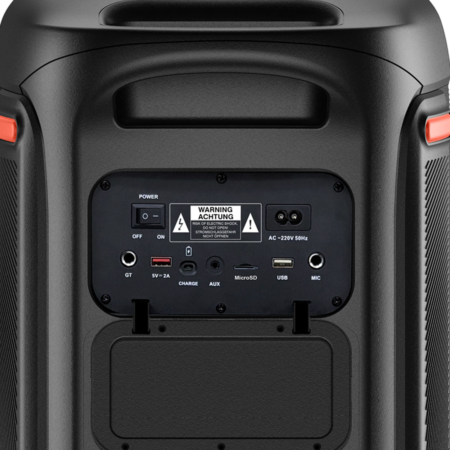 Högtalare Bluetooth 2x10" woofers 200W Batteri LED-ljus BPS-470 Svart
