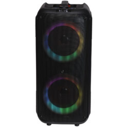 Denver BPS-354 svart Bluetooth-partyhögtalare med LED-belysning och dubbla bashögtalare