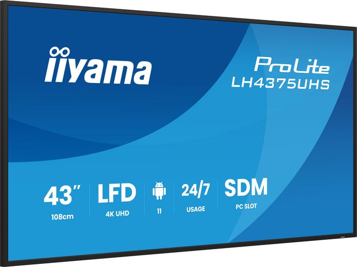 iiyama 43″ IPS signage bakvy med SDM-L PC-slot