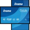iiyama ProLite T4329AS-B1AG 43 tum 4K interaktiv pekskärm framifrån med stylus