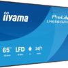 iiyama 65″ 4K signage-skärm bakvy med VESA 500x500 väggfäste