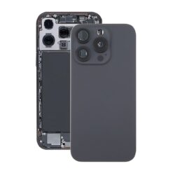 iPhone 16 Pro Max Baksida Glas med Magnet och Kameralins - Svart Titan