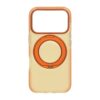 iridescent shockproof case with 360 degree rotatable kickstand for iphone 17 pro max orange