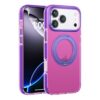 iridescent shockproof case with 360 degree rotatable kickstand for iphone 17 pro max rose red 4