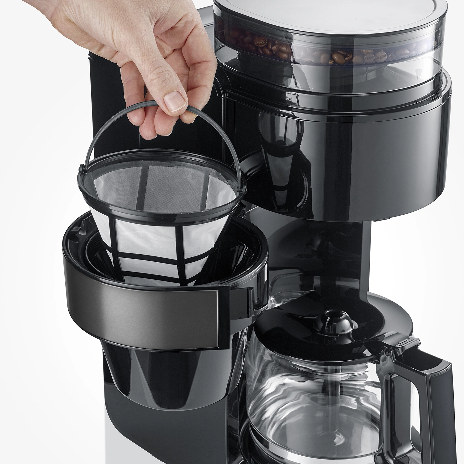 Severin Kaffebryggare med kvarn Dark Inox KA 4830
