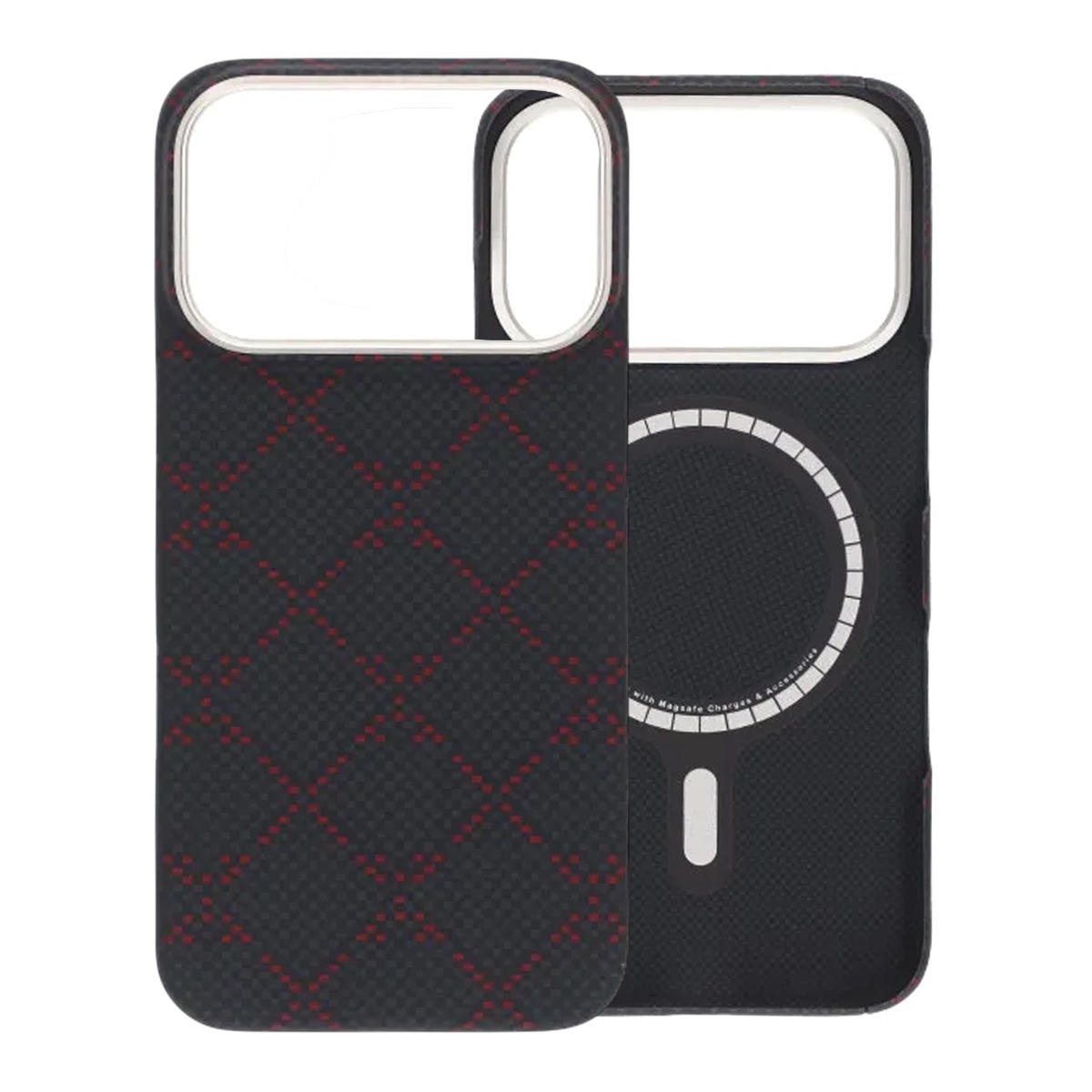 kevlar woven magnetic case iphone 17 pro black check 3
