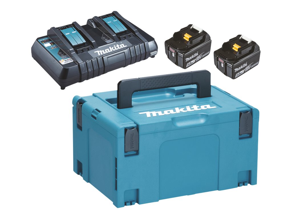 Makita BL1850B 5Ah batterier med DC18RD dubbelladdare