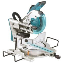 Makita LS1019L kap- och geringssåg med skjutbar gejd sedd snett framifrån