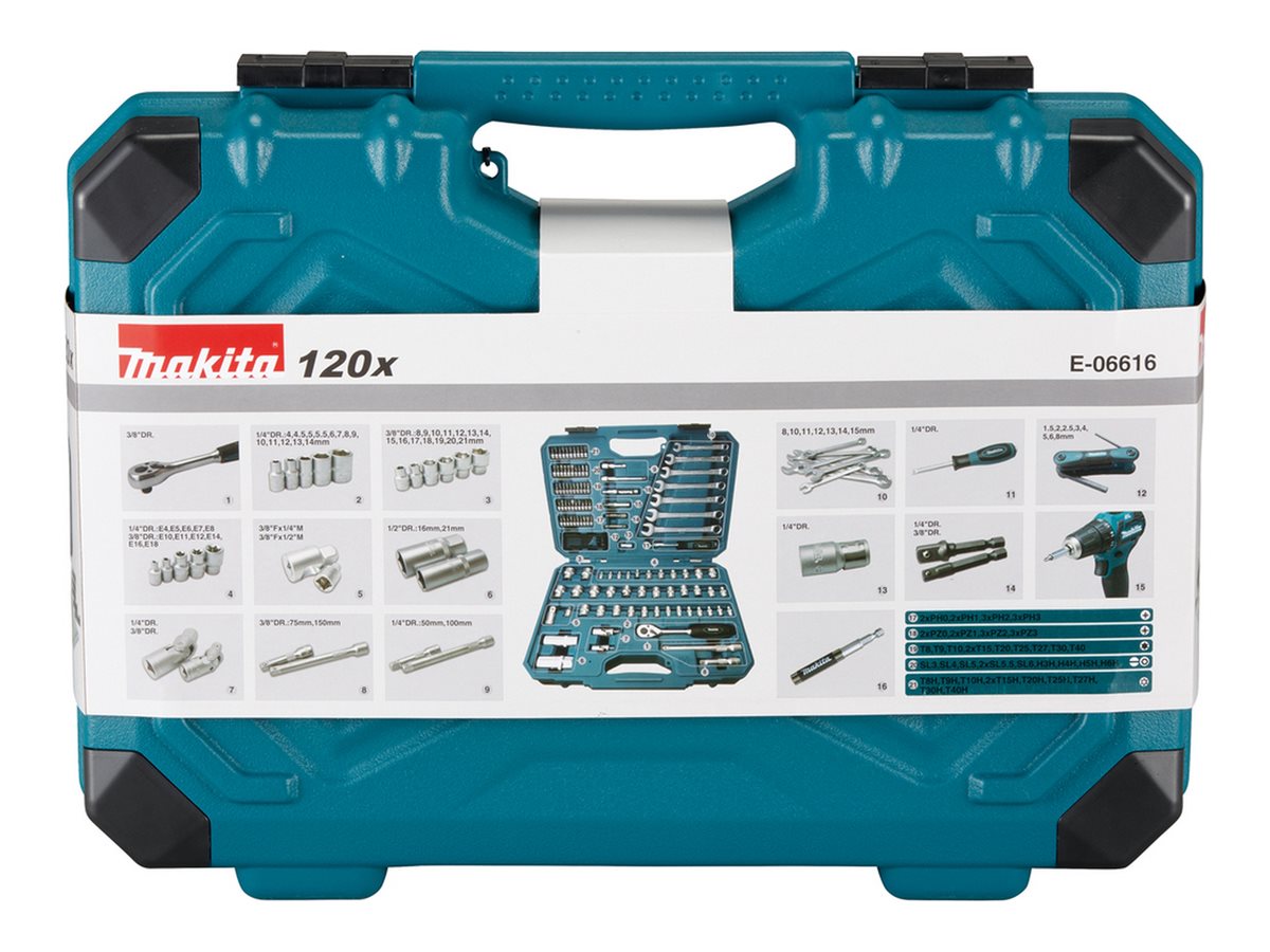 Makita E-06616 Verktygssätt 120 Delar – Komplett Set – bild 4