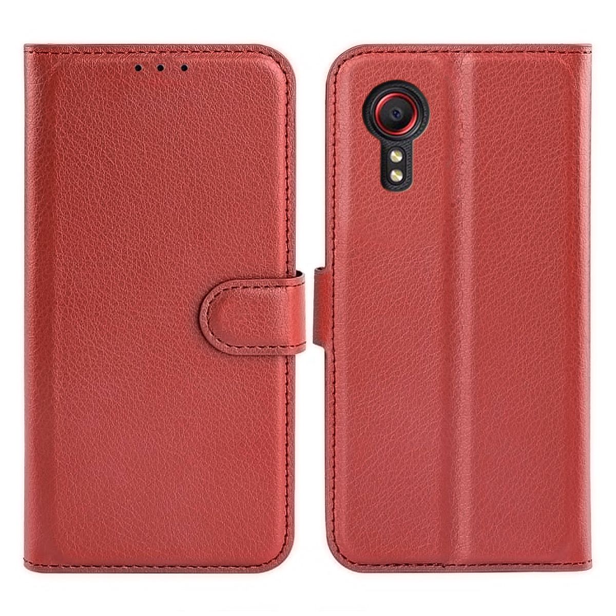 Samsung Galaxy XCover 7 Plånboksfodral med Stativ - Brun