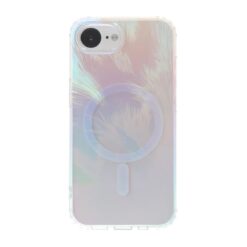 shiny color plated feather magnetic case iphone 16e 17e colorful 1