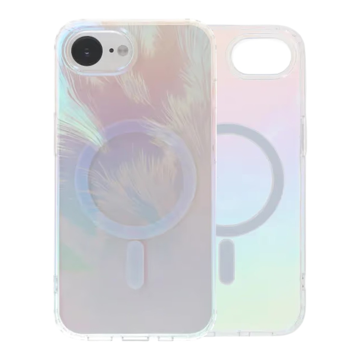 shiny color plated feather magnetic case iphone 16e 17e colorful 3