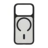 smart mirror skin feel magnetic case with built in lens stand for iphone 17 pro black