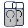 smart mirror skin feel magnetic case with built in lens stand for iphone 17 pro max blue 3