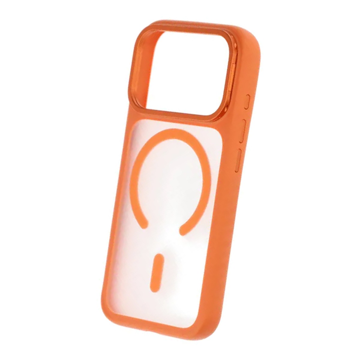 smart mirror skin feel magnetic case with built in lens stand for iphone 17 pro max orange 3