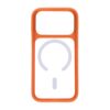 smart mirror skin feel magnetic case with built in lens stand for iphone 17 pro max orange 5