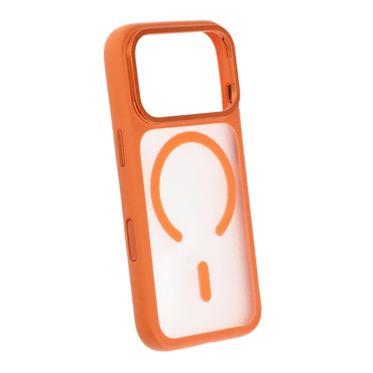 smart mirror skin feel magnetic case with built in lens stand for iphone 17 pro max orange 6