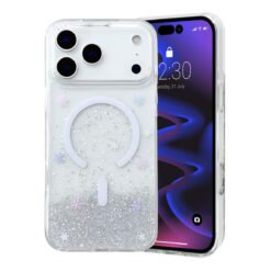 star diamond classic series magsafe glitter case iphone 17 pro silver 2