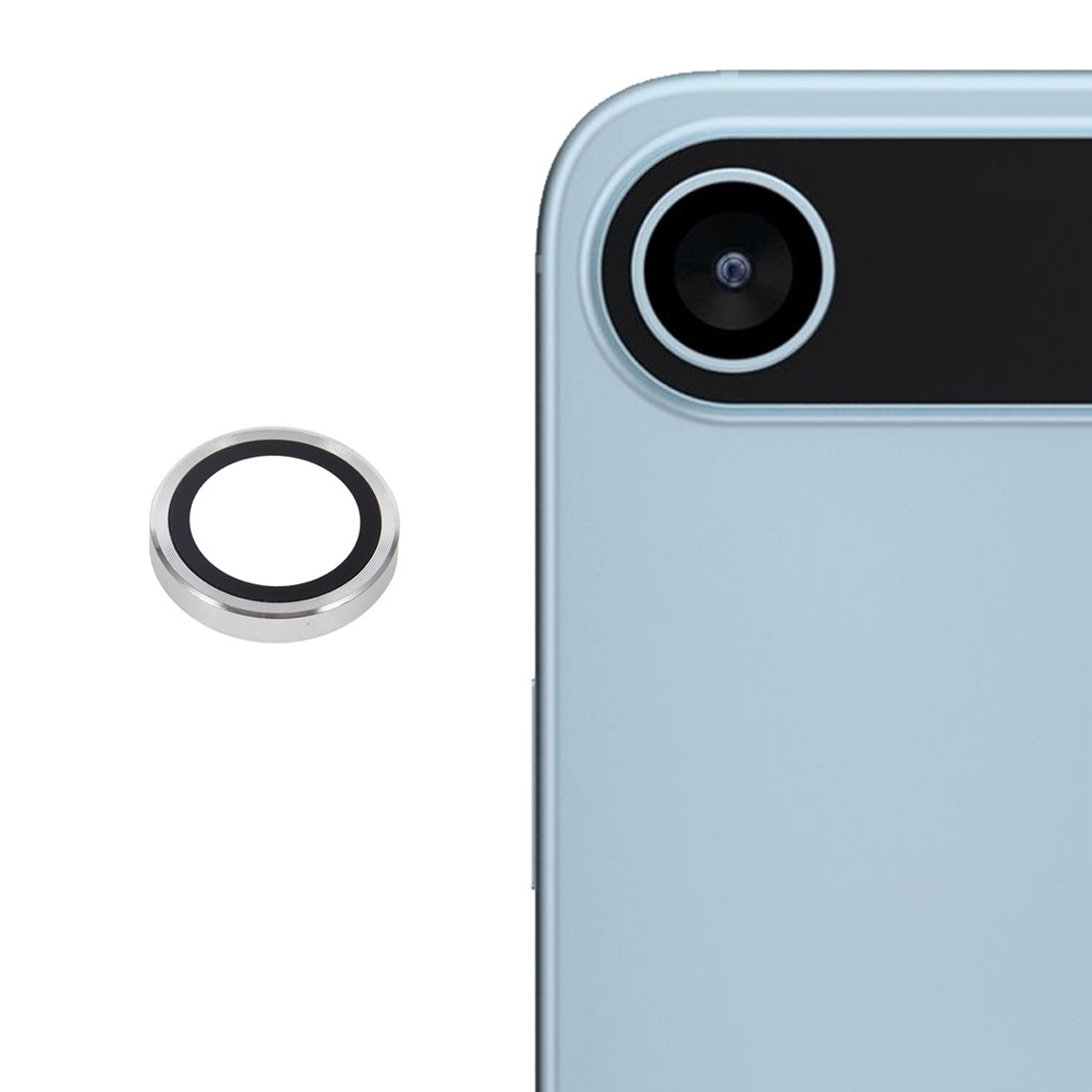 iPhone Air kameralinsskydd härdat glas 9H silver