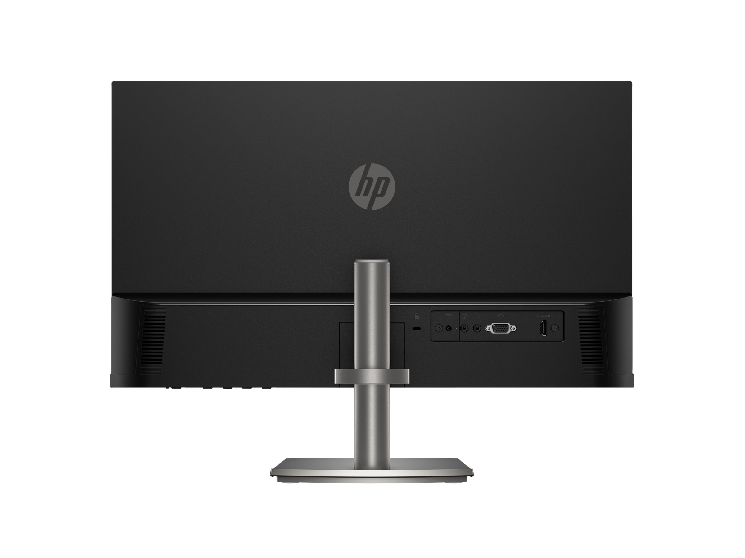 Baksidan på HP Series 5 524da med anslutningar och stativ