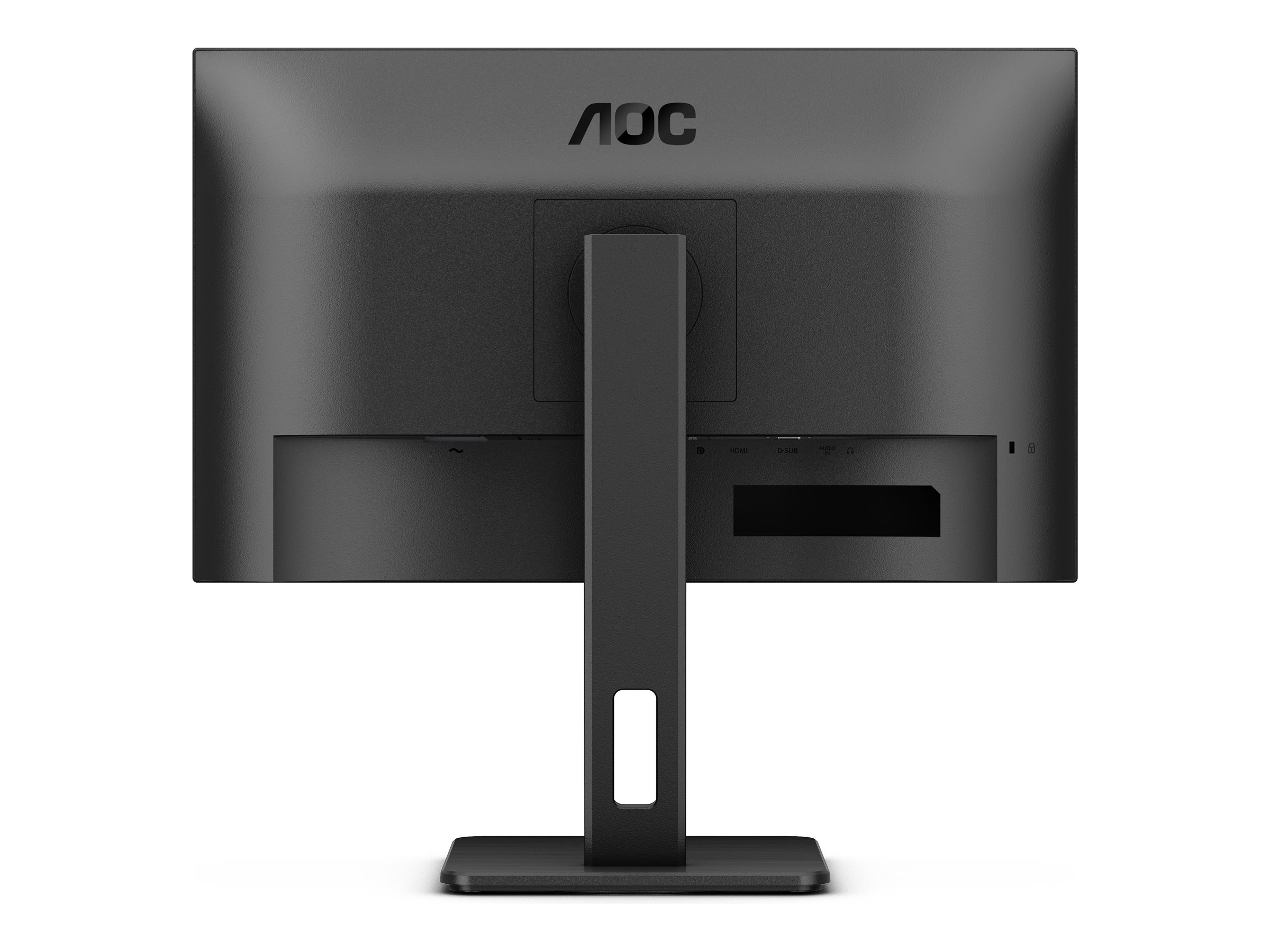 AOC 24E3QAF baksida med stativ och kabelgenomföring