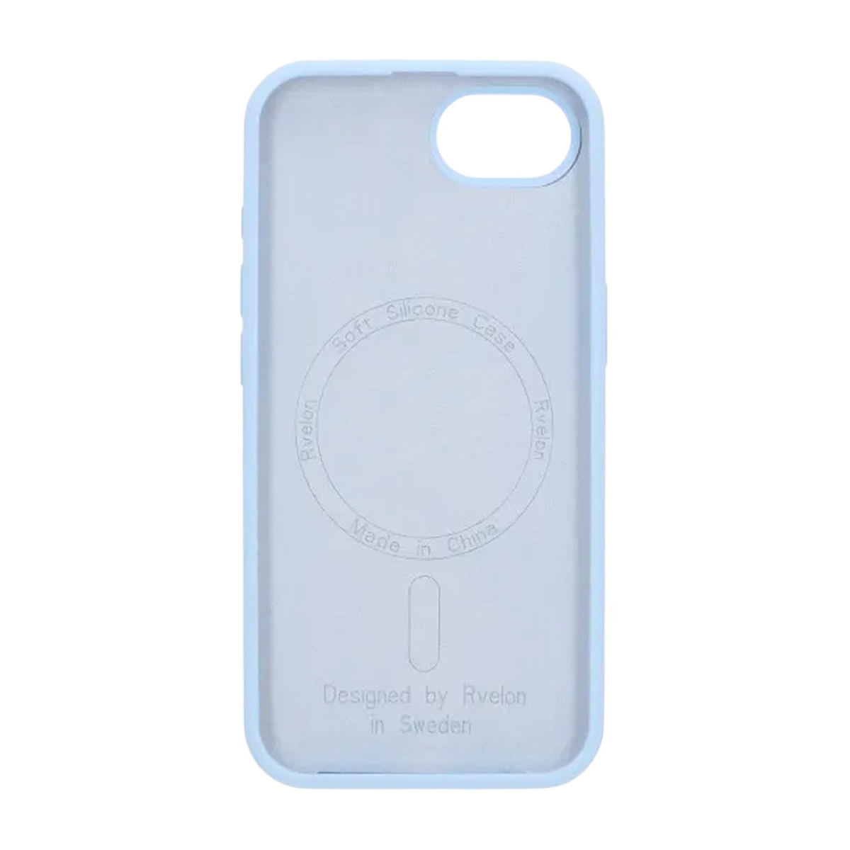 iPhone 16e 17e silikonskal MagSafe ljusbla Rvelon