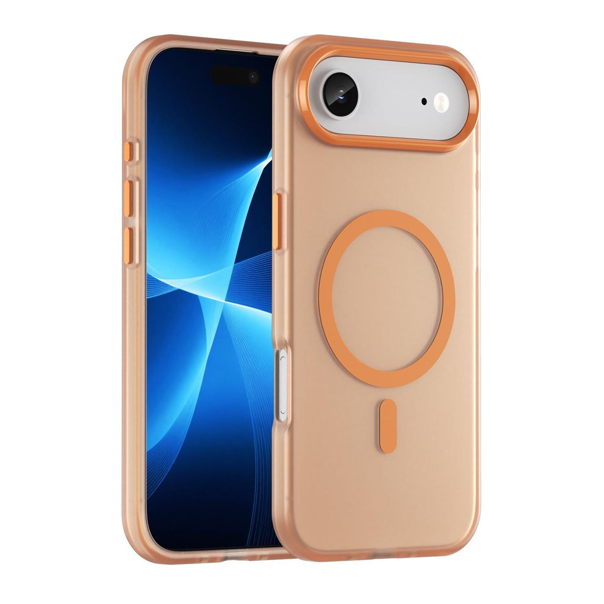 iPhone Air frostat PC skal MagSafe kameraskydd orange