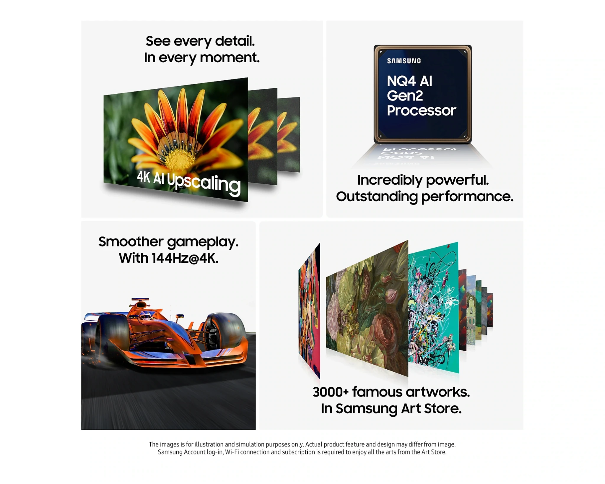 Samsung 55" QN70F Neo QLED 4K Smart TV Quantum Mini LED 144Hz Tizen OS - Svart