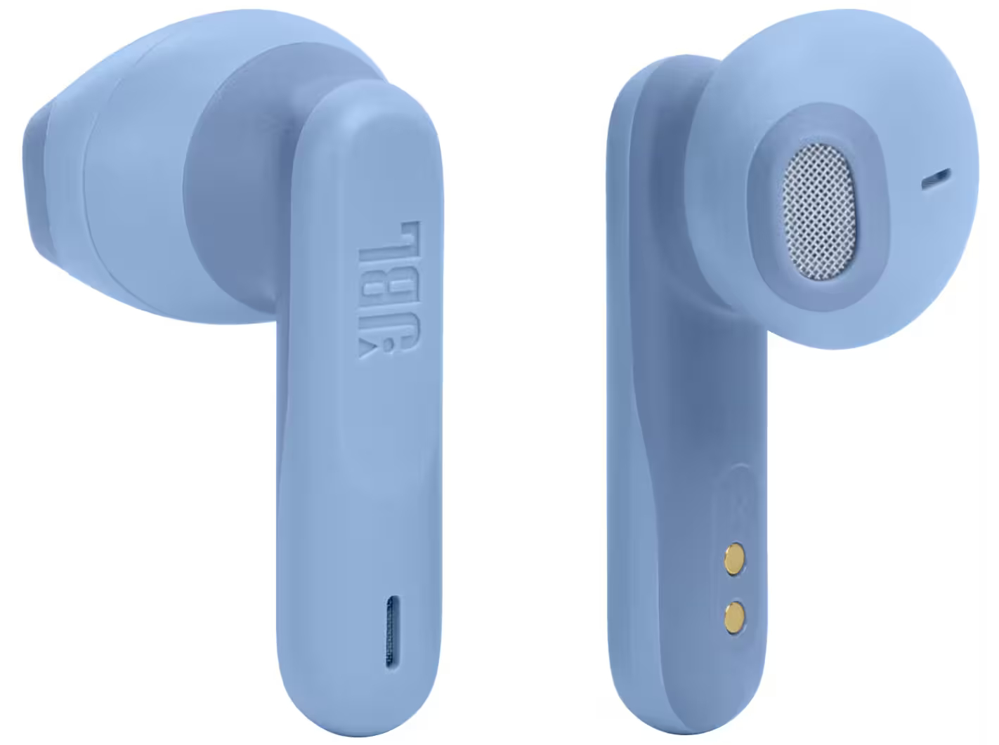 JBL Wave Flex blå hörlur närbild