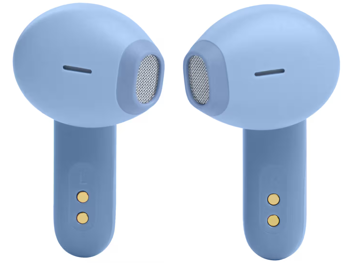JBL Wave Flex blå hörlurar sedda bakifrån