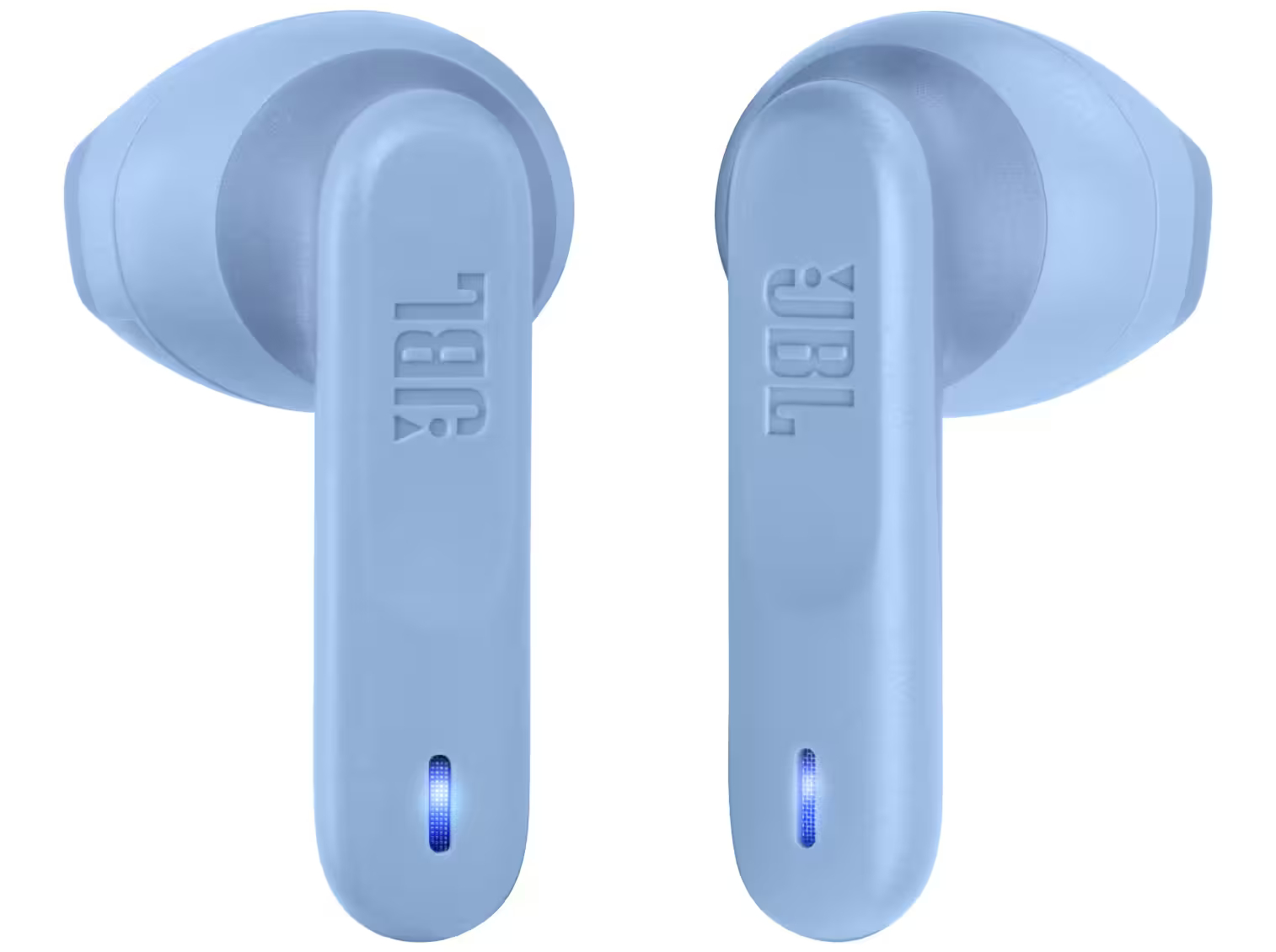 JBL Wave Flex blå hörlurar framifrån