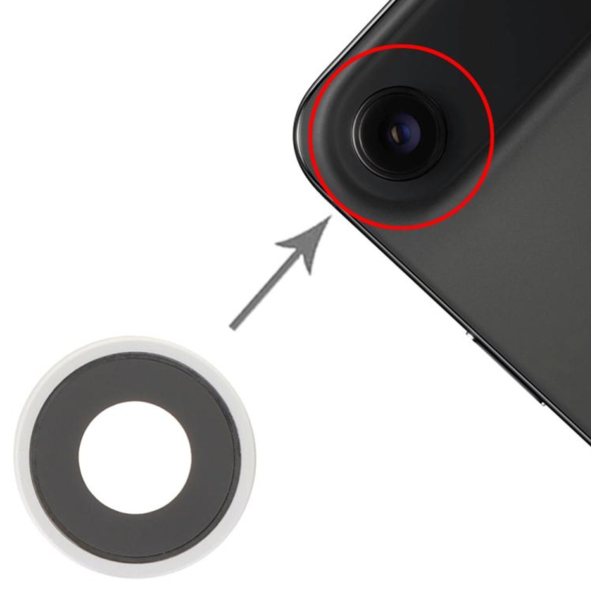 iPhone Air kameralins med ram vit reservdel