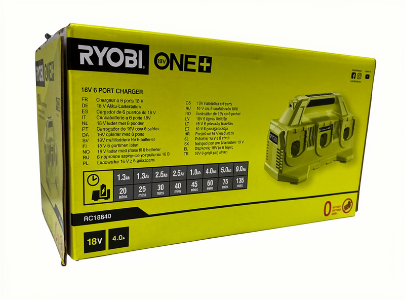 Ryobi One+ RC18640 6-Port Batterioplader