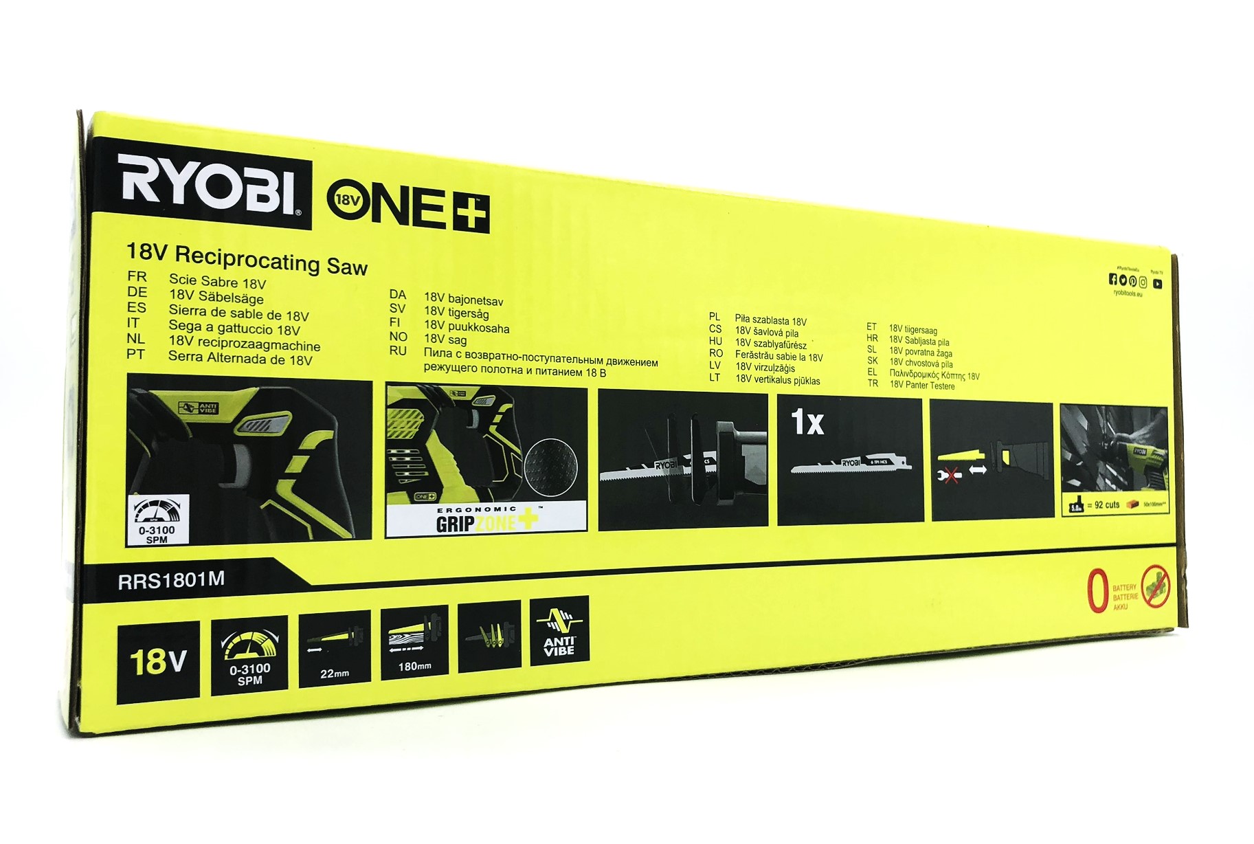 Ryobi One+ RRS1801M Bajonetsav 18V Batteri og lader ikke inkluderet