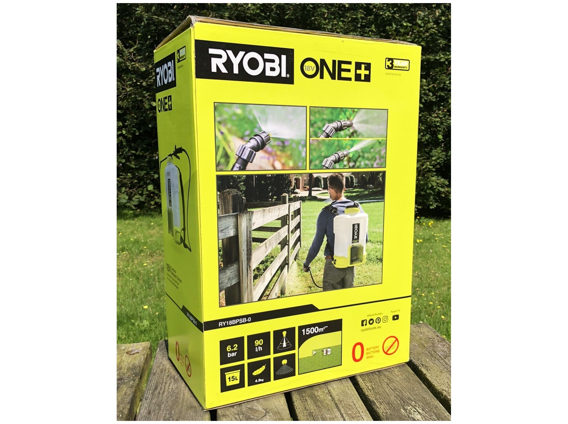 Ryobi RY18BPSB-0 18V ONE+ Ryggspruta 15 L (utan batteri) – bild 2