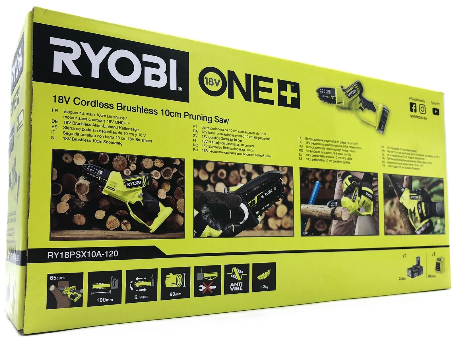 Ryobi ONE+ RY18PSX10A-120 18V Grensav 10cm