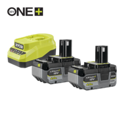 Ryobi RC18120A-240X 18V ONE+ startpaket med laddare och två 4,0 Ah-batterier
