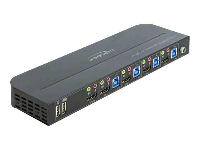 Delock HDMI KVM Switch, bakpanel med 4 x HDMI- och USB-ingångar