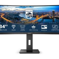 Philips 346B1C 34" böjd UltraWide USB-C dockningsskärm, svart – vy 1