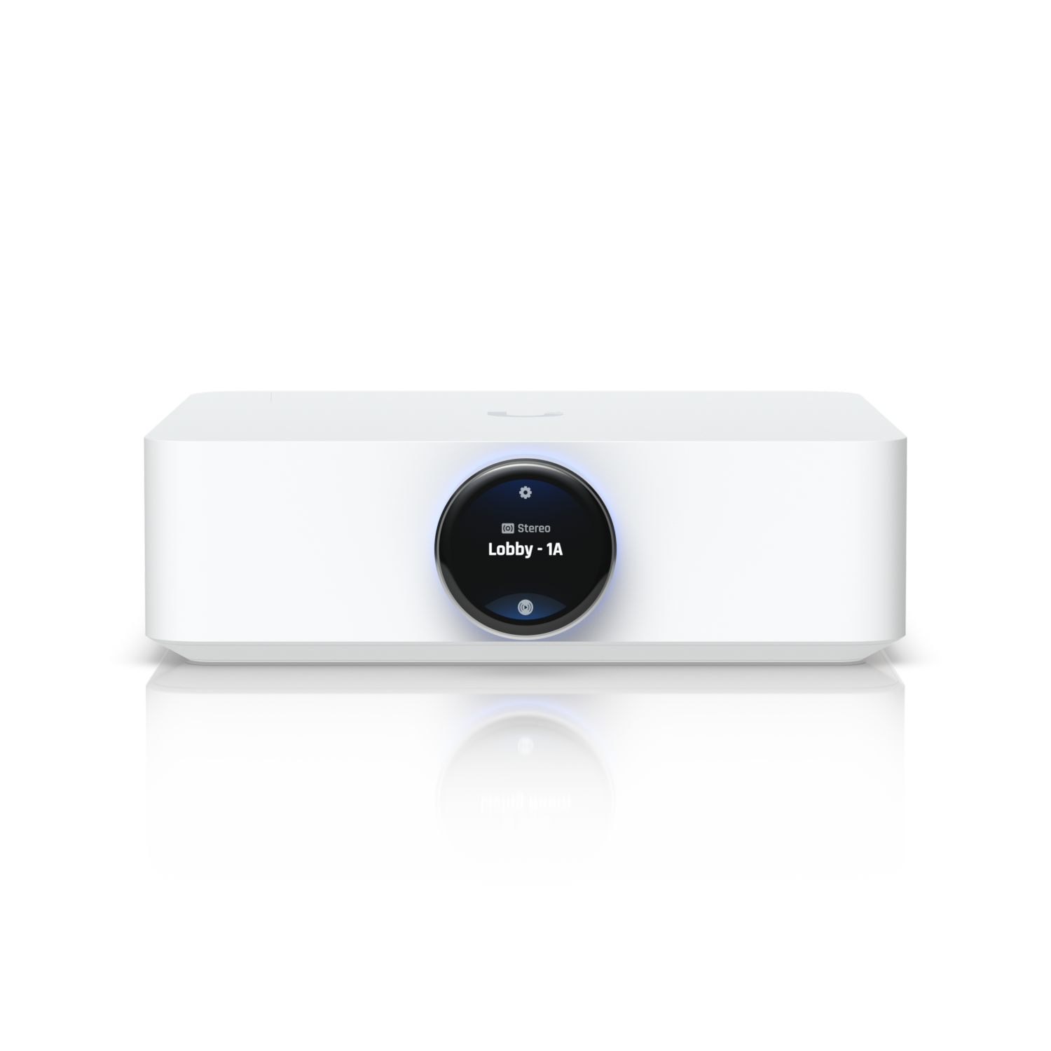 Ubiquiti UniFi PowerAmp vit – anslutningar för högtalare, HDMI eARC och Ethernet
