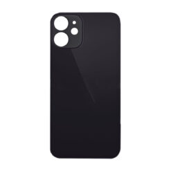 Svart baksida i glas för iPhone 12 sedd framifrån