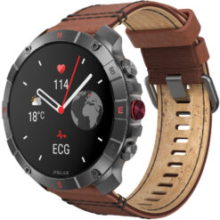 Polar Grit X2 Pro Titan multisportklocka med läderarmband i bronsbrunt