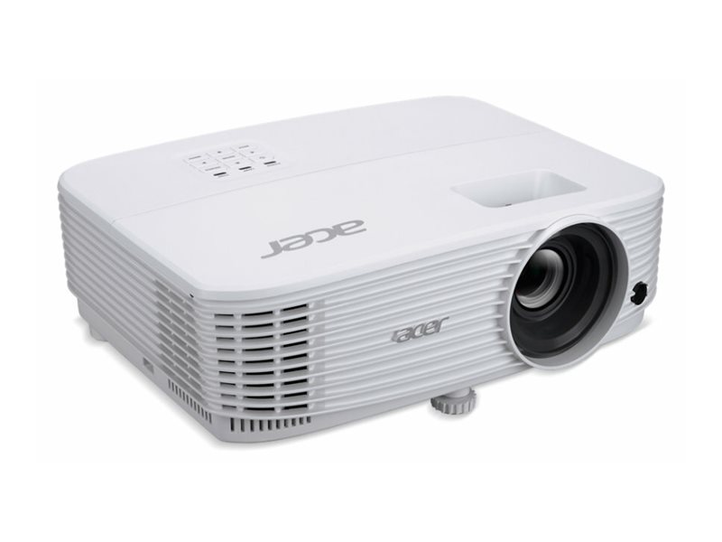 Acer P1557 projektor uppifrån i vinkel med kontrollpanel synlig