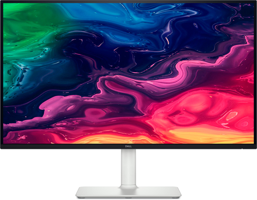 DELL S2725QC 27 tums 4K-skärm rakt framifrån med färgstarkt bildinnehåll