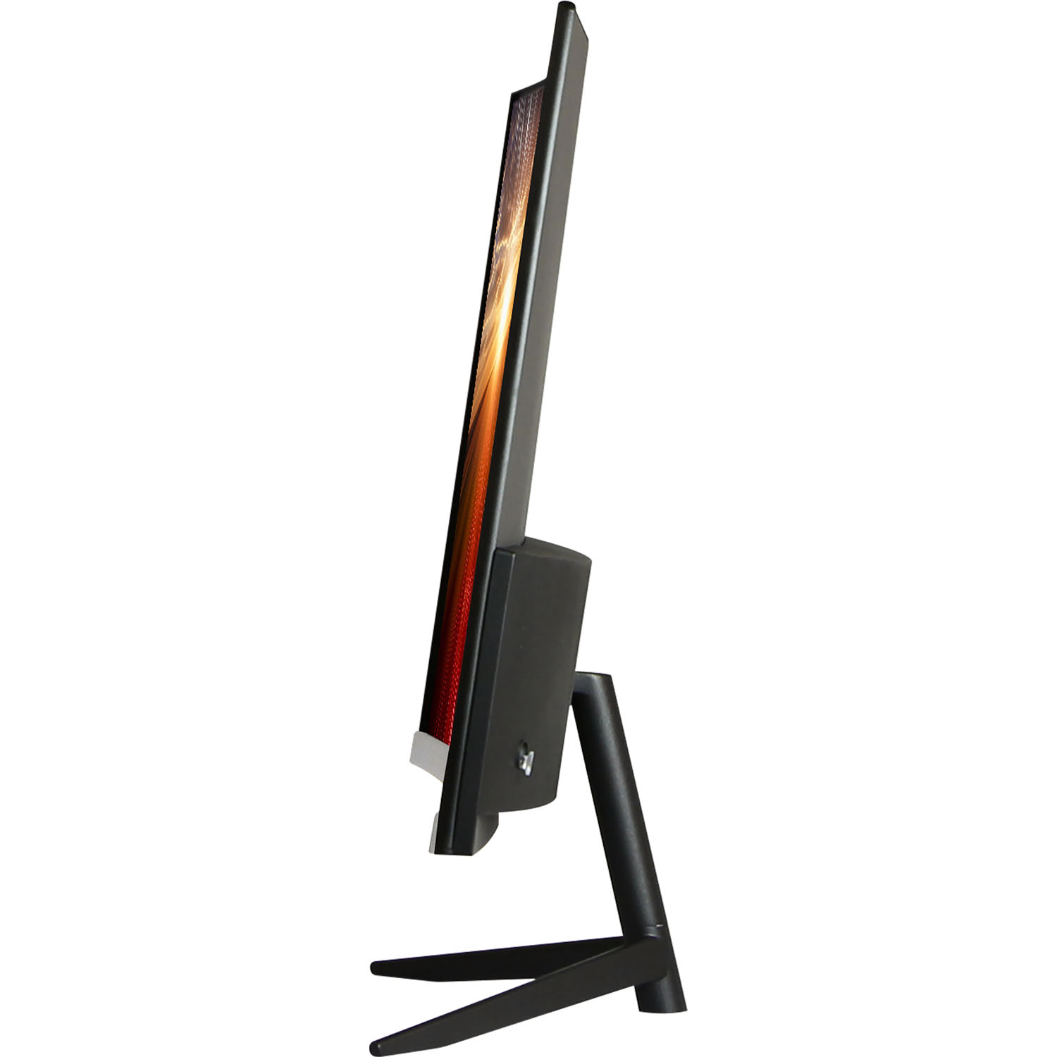 Nilox NXM24CRV2001 curved gamingskärm sedd i profil med fast stativ